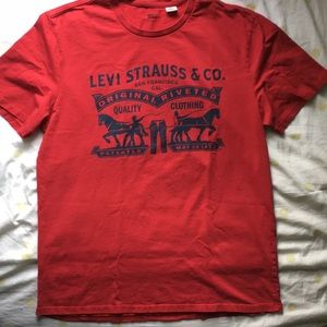Red Levis Logo Tee